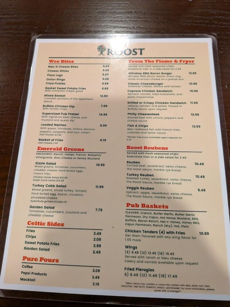 The Roost Menu image 2